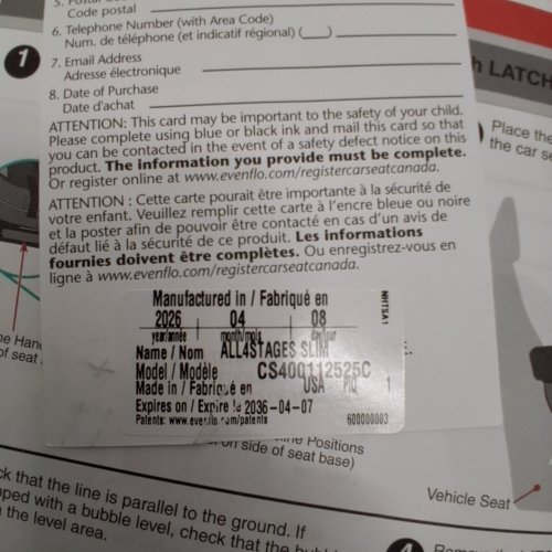 EVENFLO ALL4STAGES SLIM 4-IN-1 COVERTABLE CAR SEAT - BARKER GRAY (MODEL: CS400112525C) image 2