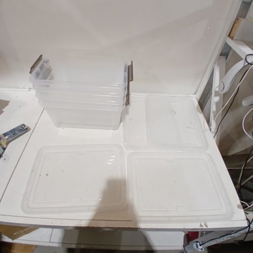 4PK CITYLIFE PLASTIC STORAGE BINS WITH 6 DETACHABLE INSERTS - 17QT - CLEAR/WHITE image 2