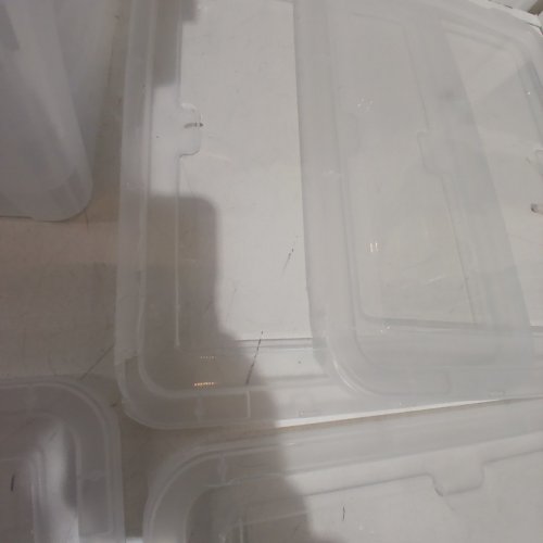 4PK CITYLIFE PLASTIC STORAGE BINS WITH 6 DETACHABLE INSERTS - 17QT - CLEAR/WHITE image 3