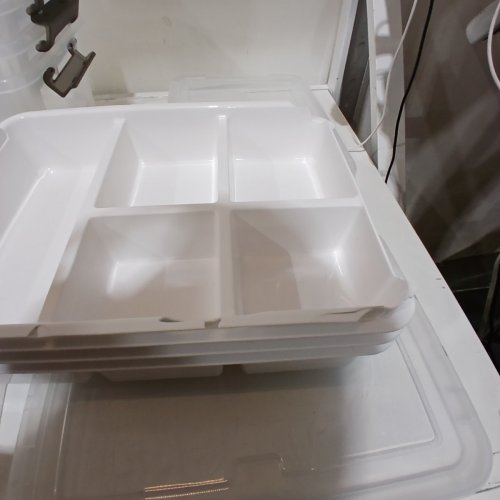 4PK CITYLIFE PLASTIC STORAGE BINS WITH 6 DETACHABLE INSERTS - 17QT - CLEAR/WHITE image 5