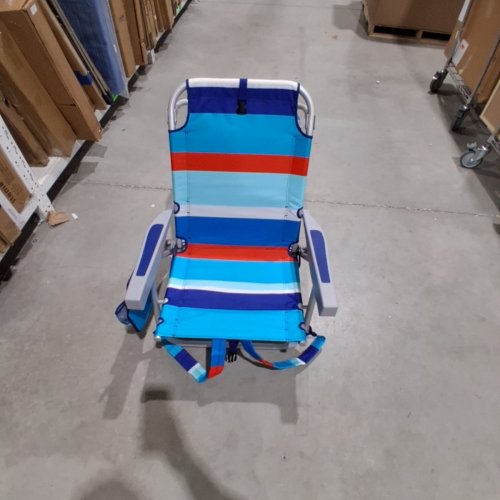 RIO BEACH BACKPACK BEACH CHAIR - 20" X 33" - ORANGE / BLUE (MODEL: 1952275) image 2