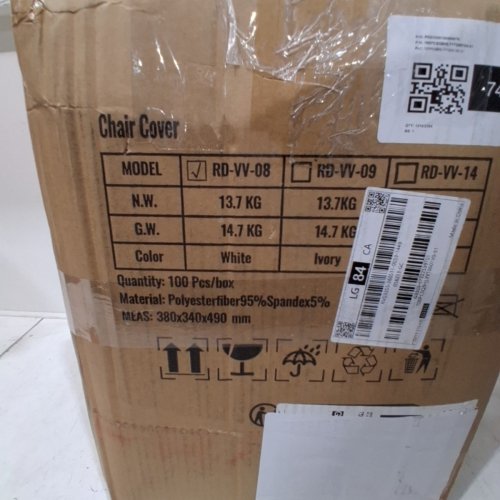 100PK VEVOR BANQUET CHAIR COVER - 36.8" X 22" X 17.7" - WHITE (MODEL: RD-VV-08) image 3