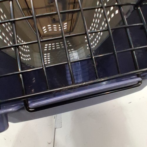 AMAZONBASICS TOP-LOAD 2-DOOR PET KENNEL/CARRIER CRATE - GREY/BLUE image 3