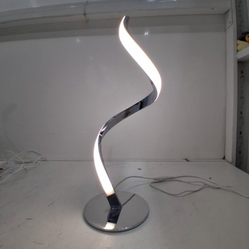 YARRA-DECOR MODERN SPIRAL BEDSIDE LAMP 3 COLORS TOUCH CONTROL LED TABLE LAMP - 3000K, 4000K, 5000K - SILVER (MODEL: TD-010SPIRAL) image 3