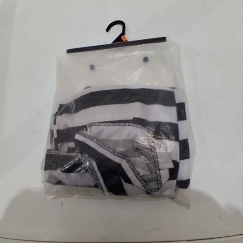 3PC MEN'S PRISONER COSTUME - MEDIUM (32-34) - BLACK/WHITE image 3