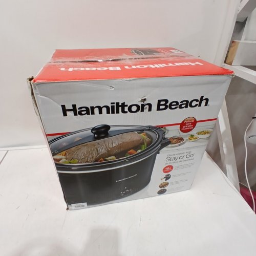 HAMILTON BEACH STAY-OR-GO SLOW COOKER WITH LOCKING LID- 10QT CAPACITY - BLACK (MODEL: 33195) image 4