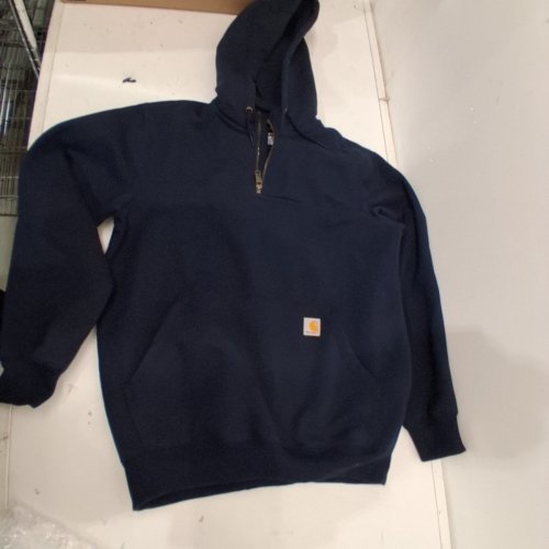 MEN'S CARHARTT RAIN DEFENDER LOOSE FIT HEAVYWEIGHT QUARTER ZIP SWEATSHIRT - MEDIUM - NAVY (MODEL:TS0617-M) image 3