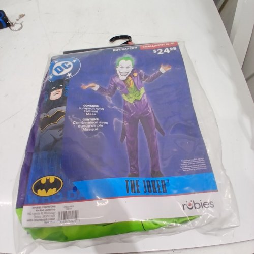 2PC BOYS RUBIES JOKER COSTUME WITH MASK - SMALL (4-6) PURPLE / GREEN image 2