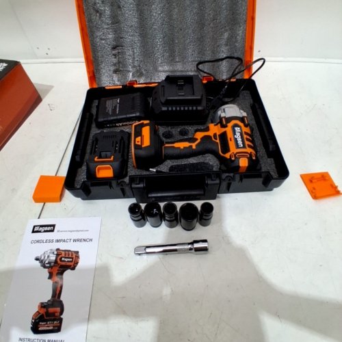 MAGSEN 1/2" CORDLESS BRUSHLESS HIGH TORQUE IMPACT WRENCH WITH BATTERIES - 21 V - ORANGE image 4