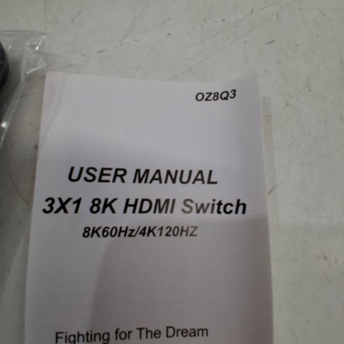 QURO 8K HDMI 2.1 SWITCH - 3 PORT, SUPPORTS 8K@60HZ, 4K@120HZ, 4K@60HZ, 48GBPS HIGH SPEED - BLACK (MODEL: OZ8Q3) image 3