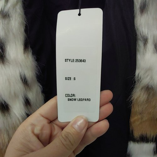 WOMEN'S FUN SPORTS FAUX FUR BUTTON UP COAT - SMALL - SNOW LEOPARD (STYLE: 253643) image 3