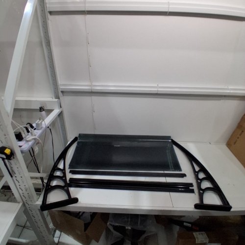 POLYCARBONATE WINDOW DOOR AWNING CANOPY - 30" X 39" - SMOKE / BLACK image 3
