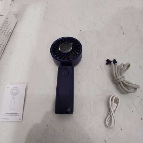 UNBRANDED PORTABLE RECHARGEABLE FAN WITH 6 FAN SPEEDS AND LCD DISPLAY - NAVY BLUE (MODEL: M36) image 3