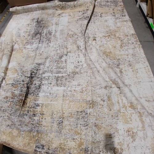 WASHABLE ABSTRACT NON SLIP AREA RUG - 10FT X 12FT - GREY / BEIGE image 2