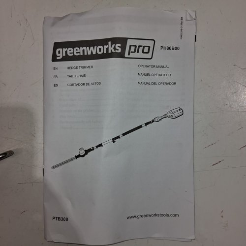 GREENWORKS PRO POLE HEDGE TRIMMER 80 V - 20" - GREEN / BLACK (MODEL: PTB308) image 5