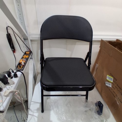 4PK CAMP SOLUTIONS METAL FOLDING CHAIRS WITH PADDED SEATS - BLACK (MODEL: CL01409-YB-CA) image 2