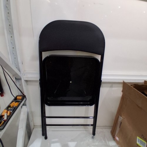 4PK CAMP SOLUTIONS METAL FOLDING CHAIRS WITH PADDED SEATS - BLACK (MODEL: CL01409-YB-CA) image 3