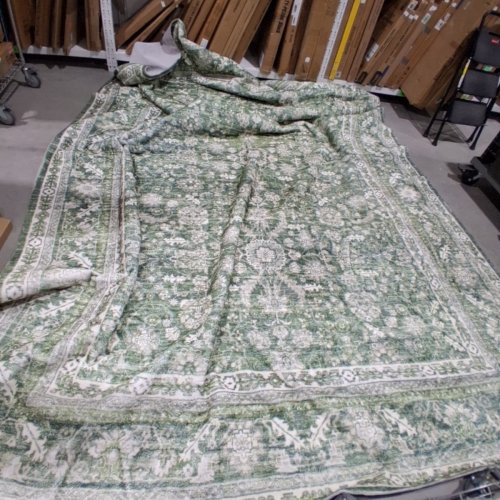 OPPODREAM ULTRA SOFT MACHINE WASHABLE LOW PILE FAUX CASHMERE LIVING ROOM AREA RUG CARPET - 10FT X 14FT - VINTAGE DISTRESSED GREEN image 2