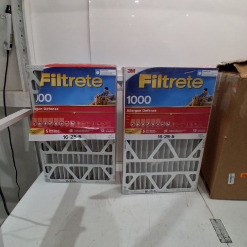 2PK 3M FILTRETE AIR FILTER MPR 1000 MICRO ALLERGEN DEFENSE DEEP PLEATED - 16" X 25" X 5" - WHITE image 2