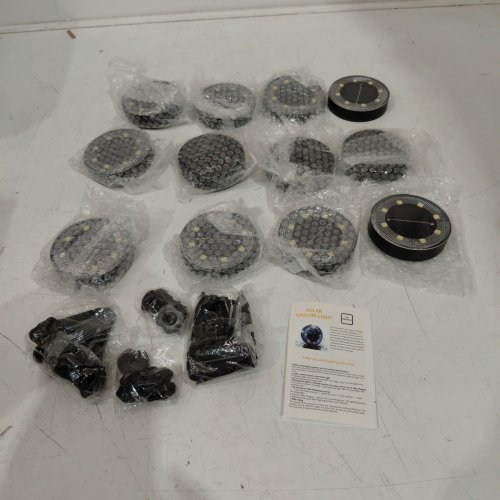 12PK OUTDOOR WATERPROOF LED SOLAR GROUND LIGHTS - BLACK image 2