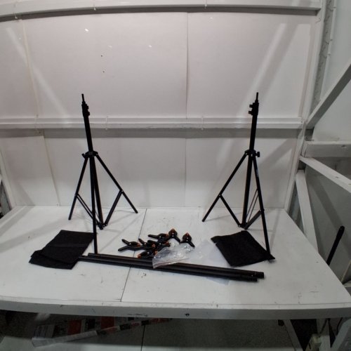 EMART STUDIO ADJUSTABLE PHOTO BACKDROP STAND KIT - 7FT X 10FT - BLACK (MODEL: EM-BS2030) image 2