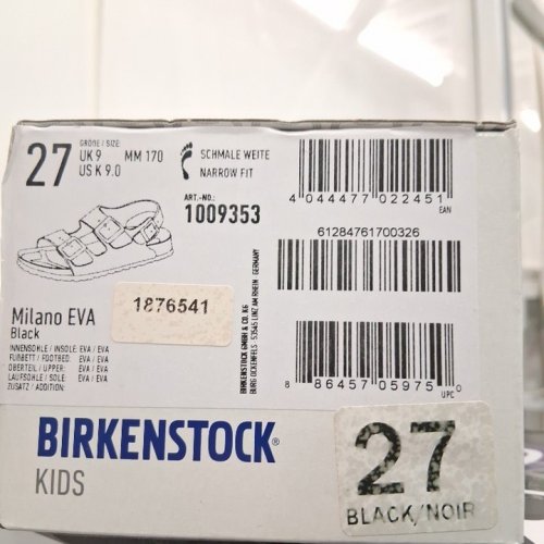 KID'S BIRKENSTOCK SANDALS - 9 - BLACK image 3