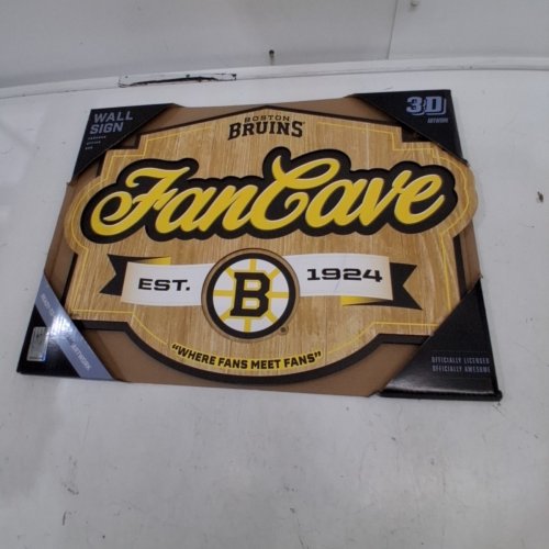 YOU THE FAN 3D NHL BOSTON BRUINS FAN CAVE WALL SIGN - BLACK/YELLOW image 2