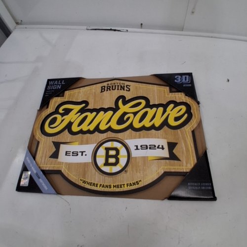 YOU THE FAN 3D NHL BOSTON BRUINS FAN CAVE WALL SIGN - BLACK/YELLOW image 4