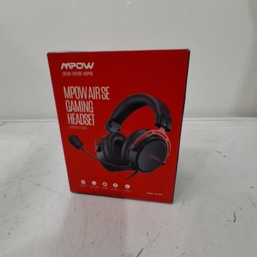MPOW AIR SE SOFT OVER-EAR WIRED GAMING HEADSET WITH 3D BASS SURROUND AND NOISE CANCELLING MIC - BLACK/RED (MODEL: BH439A) image 3