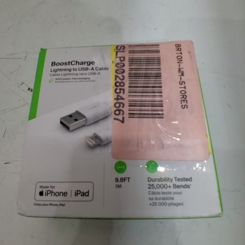 BELKIN BOOSTCHARGE POWER CABLE - LIGHTNING TO USB-A - 9.8FT - WHITE image 3