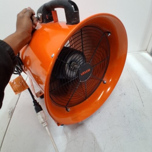 METAL AXIAL PORTABLE PROPELLER VENTILATION FAN WITH TUBING (10M) - 12" - 120V 585 WATTS - 3198CFM - ORANGE/BLACK (MODEL: BT-SHT12A-U(S)10) image 2