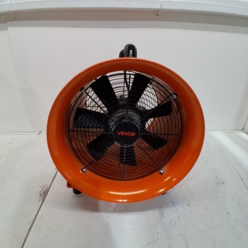 METAL AXIAL PORTABLE PROPELLER VENTILATION FAN WITH TUBING (10M) - 12" - 120V 585 WATTS - 3198CFM - ORANGE/BLACK (MODEL: BT-SHT12A-U(S)10) image 3