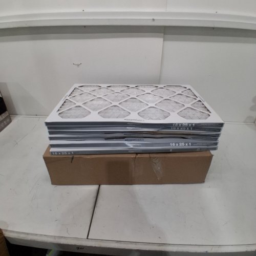 6PK AMAZON BASICS REPLACEMENT AC FURNACE AIR FILTERS - 16" X 25" X 1" - MERV 5 - WHITE image 2