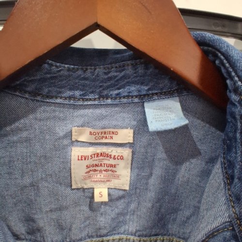 WOMEN'S LEVI STRAUSS SIGNATURE DENIM BOYFRIEND FIT JACKET - SMALL - BLUE (STYLE: 006WA0001) image 4