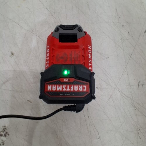 2PC CRAFTSMAN MAX LITHIUM ION BATTERY WITH CHARGER - 2.0AH - 20V - RED/BLACK (MODEL: CMCB202) image 3