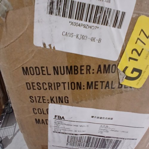 KZZLOL HEAVY DUTY METAL NO BOX SPRING NEEDED BED FRAME - 4" - KING - BLACK (MODEL:AM01-KJ03-4K-B) image 4