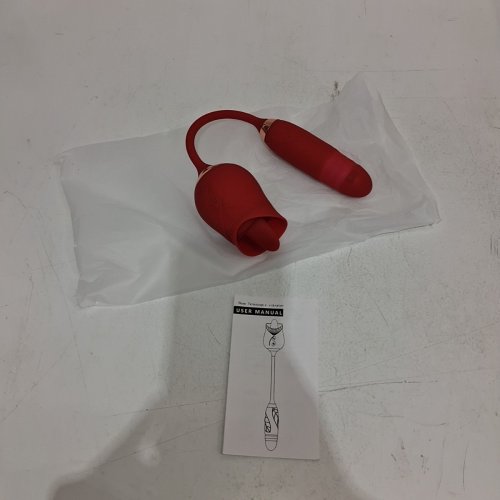 QIANNNEL ROSE TOY LICKING VIBRATOR WITH THRUSTING AND VIBRATING BULLET - RED image 2