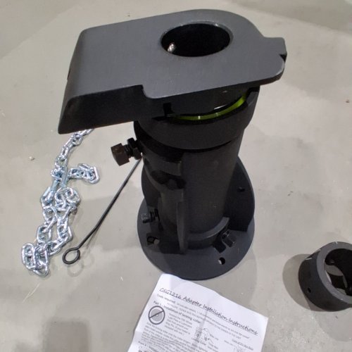 LIZPONAZA C5G1216 5TH WHEEL TO GOOSENECK ADAPTER WITH LOCKING COLLAR AND EXTENSION HANDLE FOR RV/CAMPER/TRAILER KINGPIN BOX - 20,000LBS TOW CAP - 9.8" X 9.8" X 15" - BLACK (MODEL: ‎G56611) image 3