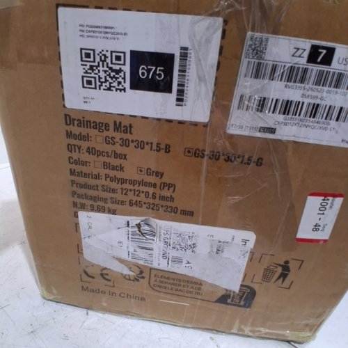 32PK VEVOR MODULAR INTERLOCKING DRAINAGE MATS - 12" X 12" - GREY image 2