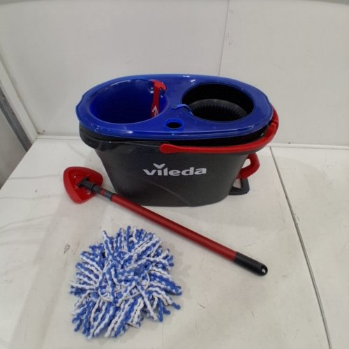 VILEDA EASYWRING RINSECLEAN MOP AND BUCKET CLEANING SYSTEM - BLUE/GREY image 2