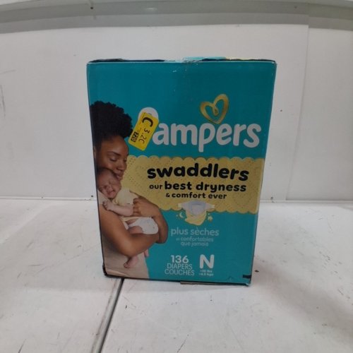 136PK PAMPERS SWADDLERS DISPOSABLE BABY DIAPERS - NEWBORN SIZE image 3