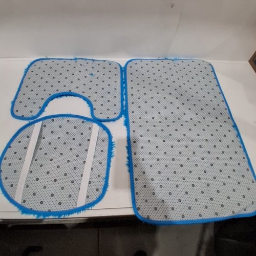3PC NON-SLIP BATH MAT SET - BLUE image 3
