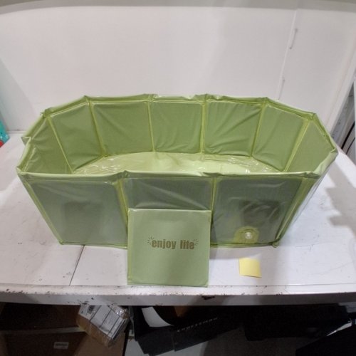 ICYBYTE FOLDABLE TODDLER BATHTUB WITH NON-SLIP BASE - 29.5" X 17.7" X 9.8" - GREEN image 2