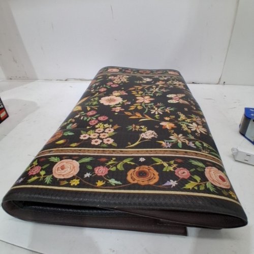 ANTI-FATIGUE KITCHEN AREA MAT - 60" X 24" - BLACK FLORAL image 2