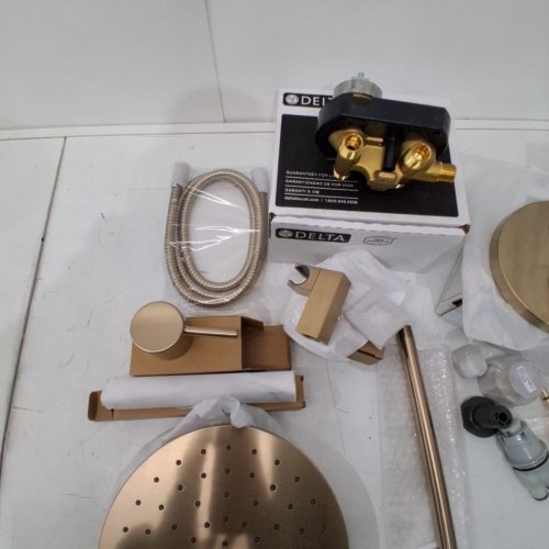 DELTA MODERN RAINCAN 2-SETTING ROUND SHOWER SYSTEM - CHAMPAGNE BRONZE (MODEL: ‎342702-CZ) image 4