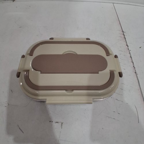 COMPARTMENT LUNCH BOX - 10" X 7" - BEIGE / BROWN image 3