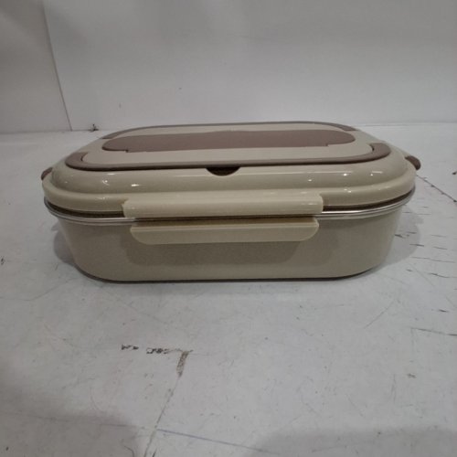 COMPARTMENT LUNCH BOX - 10" X 7" - BEIGE / BROWN image 4