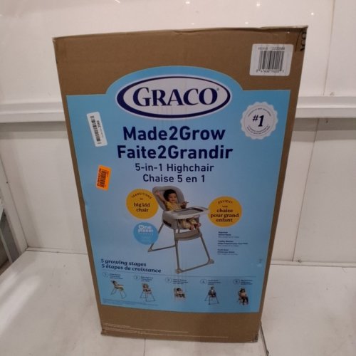 GRACO MADE2GROW 5-IN-1 CONVERTIBLE BABY TODDLER HIGHCHAIR - GREY (MODEL: 2220384) image 4