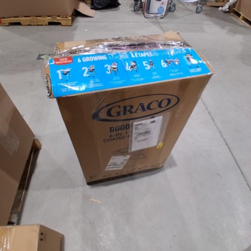 GRACO DUODINER DLX 6-IN-1 RECLINING ADJUSTABLE HEIGHT HIGHCHAIR WITH 6 GROWING STAGES - CAN SEAT 2 KIDS AT ONCE - 40LB MAX WEIGHT - GREY/BLUE - (MODEL: 2158373) image 4