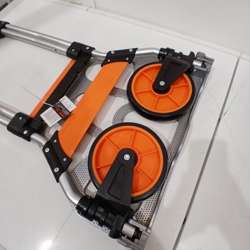 VEVOR FOLDING HAND TRUCK DOLLY - 305LBS CAPACITY - ORANGE / GREY (MODEL: GZS100AT) image 3
